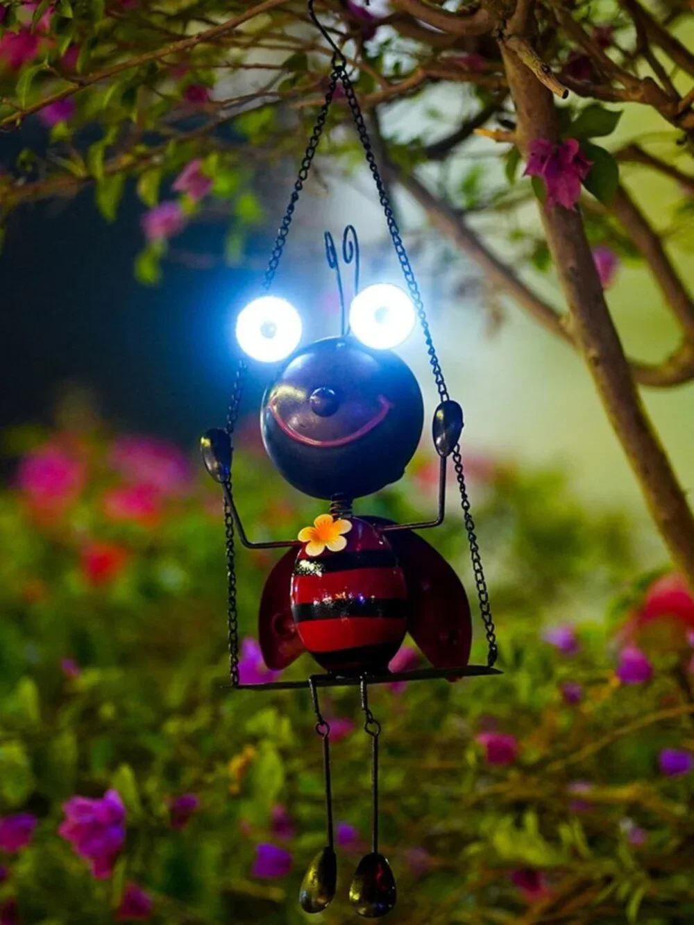 Solar Ladybug Garden Decor - Waterproof Hanging Lights for Patio, Balcony & Yard